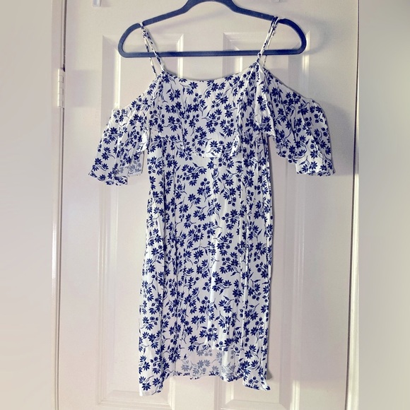 mustard seed Women’s Blue Floral Off Shoulder Dress - Picture 3 of 4